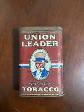 VINTAGE EARLY 1900’s UNION LEADER TOBACCO TIN “SMILING UNCLE SAM” GREAT GRAPHICS picture