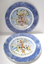 Pair of Antique Hand Painted Plates 