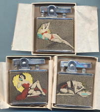 3 New in Box Penguin Lighters -Pin-up Models both sides Vintage SUPERB  picture