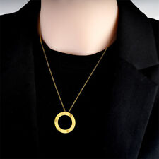 Women's Fashion Jewelry Cubic Zircon Gold Circle Pendant Clavicle Necklace 1PC picture