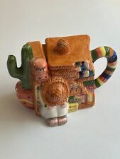 Tea-Nee Siesta Teapot, Ceramic, Colorful, Cactus, Sleeping Man, Pre-Owned picture