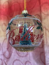 Macy's Holiday Lane BELIEVE Bristle Tree Glass Ornament picture