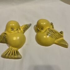 Vintage Yellow Wall Hanging Birds MCM Chalkware 5” picture