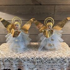 Vintage Angels tulle celluloid rare Set Of 2 picture