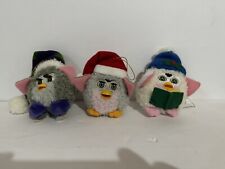 Vintage Furby Christmas Ornaments Lot Of 3 Plush Stuffed 1999 Tiger picture