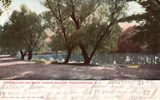 Postcard NY Poughkeepsie Vassar College Lake & Drive 1906 UDB Vintage PC J1186 picture