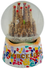 New Souvenir Snowdome Spain Barcelona Snow Globe Sagrada Familia.Colourful 95mm picture