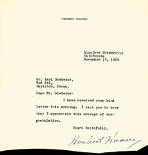HERBERT HOOVER - TYPED LETTER SIGNED 11/17/1928 picture