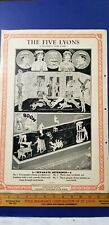 Antique 1926 Vaudeville Act Poster THE FIVE LYONS Acrobats & Comedy Act B6 picture