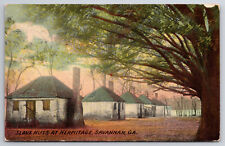 Vintage Postcard Slave Huts At Hermitage Savannah Ga. Posted Aug. 14, 1914 picture