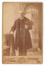 Antique c1880s ID'd Cabinet Card Philip Peter Meyer Holding Hat Sheboygan, WI picture