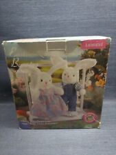 Easter Swinging Bunnies on Bench Swing Gemmy 1994 Rare HTF With Box READ picture