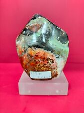 Rare mix color light green white brown petrified wood polished 539gr (5x7x9cm) picture