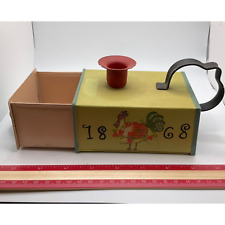 Unique Metal Candle Holder with Storage Drawer, Chicken Painted, 5