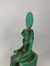 RARE ANCIENT EGYPTIAN ANTIQUE Stone Jewelry Box Winged Isis & Ankh Key of Life picture