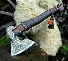 Beautiful Handmade Carbon Steel Axe Viking Bearded Camping Axe Anniversary Gift picture