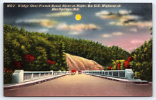 Original Old Vintage Antique Postcard Bridge French Broad River Hot Springs, NC picture