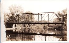 RPPC Shiawassee River Bridge, Owassa, Michigan- 1930-50 Photo Postcard picture