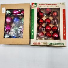 Lot 25 Vintage Glass Feather Tree Assorted BALL Mini Christmas Ornaments  picture