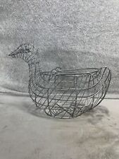 VTG Brass/Metal Figural Duck Basket Shaped Rustic Primitive Farm Decor picture