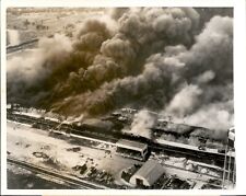 GA113 1953 Original Photo FIRE AT GM PLANT MILLIONS IN DAMAGES Livonia MI Flames picture