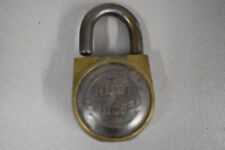 Antique Vintage Rust Proofed Brass Padlock Lock Made in the USA NO Key picture
