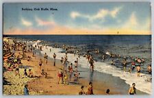 Oak Bluffs, Massachusetts MA - Bathing Scene - Vintage Postcard - Posted 1945 picture