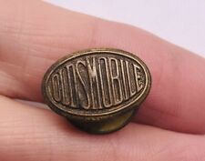 Vintage Oldsmobile brass Tone Mens button Rochester NY Oval Metal picture