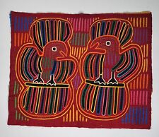 Vintage Kuna Mola Two Birds Handmade Textile Unframed picture