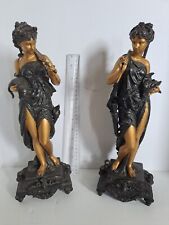 Vintage Black And Gold Hunting Goddess Statues - Solid picture