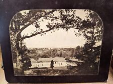 Interesting outdoor cabinet card photograph group sports related tennis court? picture