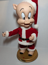 2002 Gemmy Looney Tunes Porky Pig Singing Animated Santa Suit Figure picture