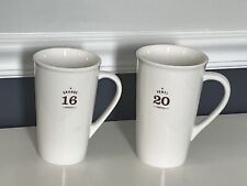 Set of 2 STARBUCKS 1- GRANDE 16 oz 1-Venti  20 Oz White Mugs 2010 picture