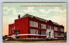 Auburn NY-New York, New Seward School Building, c1915 Antique Vintage Postcard picture