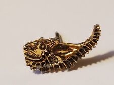SEAHORSE Tie Tack Lapel Pin Gold Colored Intricate Detail Vintage Estate picture