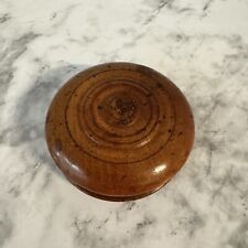 Vintage Treenware Wooden Round Trinket/Pill/Jewelry Box & Lid picture
