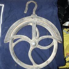 Antique Cast Iron Old Farm Barn Well Pulley Wheel Steampunk Primitive Rusty picture