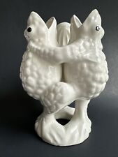 Rare Vintage Black Eyes White Ceramic 3 Dancing Frogs Flower Bud Vase Japan picture