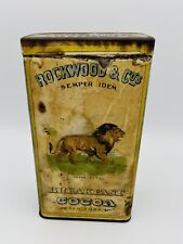Vintage Rockwood & Co. Breakfast Cocoa New York Tin Lion Paper Label  picture