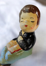 Salt Shaker Boy with Book Unknown Maker Single Vintage Read picture
