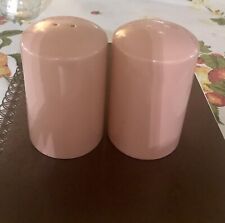 VTG Mervyns Of Japan Blush Pink Stoneware Salt And Pepper Shaker.  4.5” Tall. picture