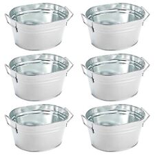 6 Pack Small Galvanized Buckets with Handles for Plants, Decor, 7.5 x 6.4 x 4 In picture