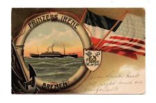 SS PRINZESS IRENE AT SEA ~ NORD-DEUTSCHER LLOYD LINE, AMER & GERM FLAGS u. 1907 picture