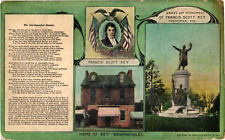 Home of Francis Scott Key Multi View Washington DC Divided Postcard c1907 picture