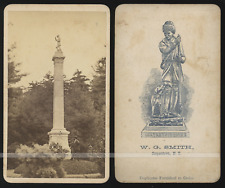 RARE CDV Leatherstocking Monument at Lakewood Cemetery James Fenimore Cooper picture