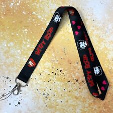 BETTY BOOP LANYARD BLACK NEW CLASSIC DESIGN KEY CHAIN picture