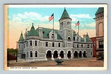 Augusta ME, Historic 1890 Post Office Building, Maine c1939 Vintage Postcard picture