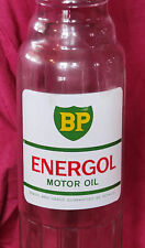 1950s Vintage BP Energol Motor Oil Glass Bottle from UK - 11.5in by 2.5in - EUC picture