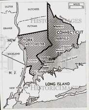 1946 Press Photo A map shows the New York-Connecticut border district picture