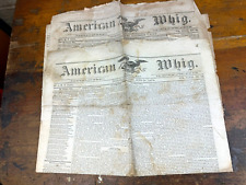 2 1854 American Whig Newspapers Taunton, MA ~ Town Tax List, Advertisements picture